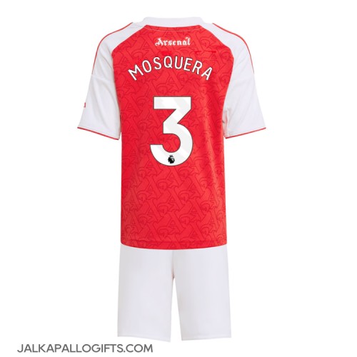 Arsenal Cristhian Mosquera #3 Koti Peliasu Lasten 2025-26 Lyhythihainen (+ Lyhyet housut)